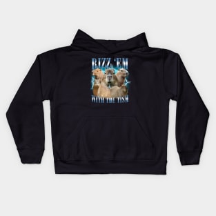 Rizz Em With The Tism Retro Funny Capybara Meme Kids Hoodie